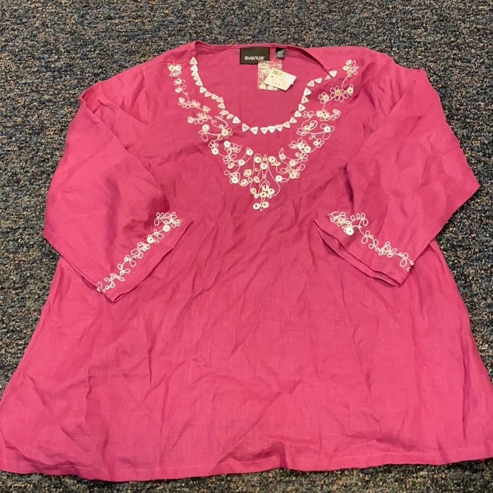 Avenue Linen Jeweled Top sz. 14/16 NWT